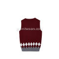 Boy's Knitted Diamond Jacquard Argyle School Vest